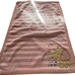 Carter's Just One Year Little Peanut Elephant Tan & White Striped Baby Blanket
